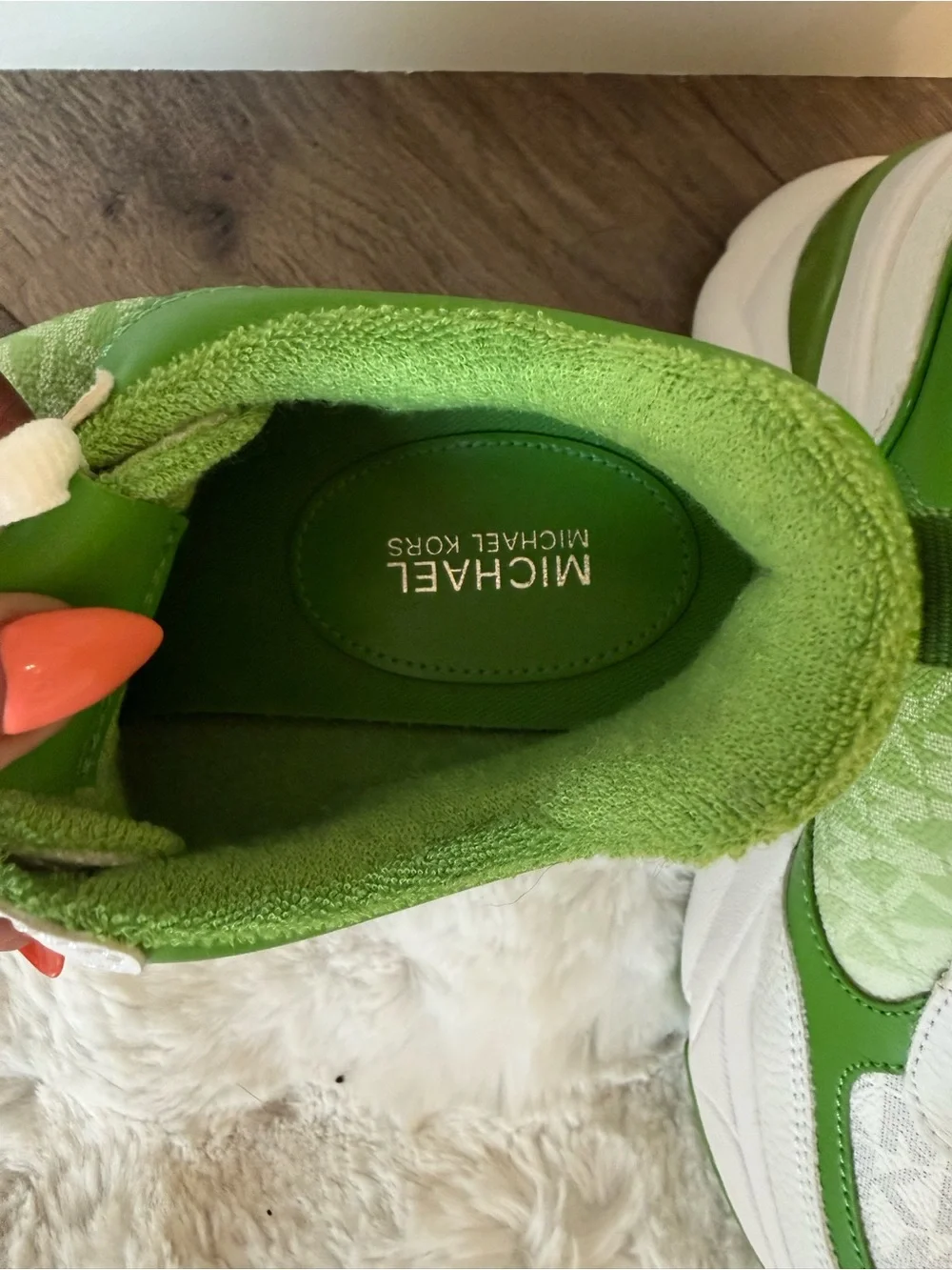 Michael Kors Women’s White & Green Logo Chunky Sneakers